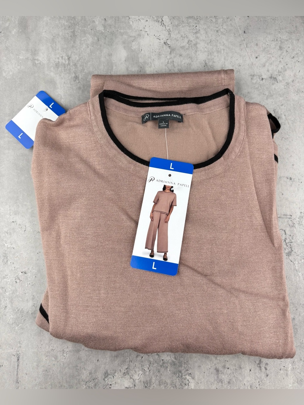 Adrianna Papell Women's Lightweight Set, Light Brown, Large New With Tags